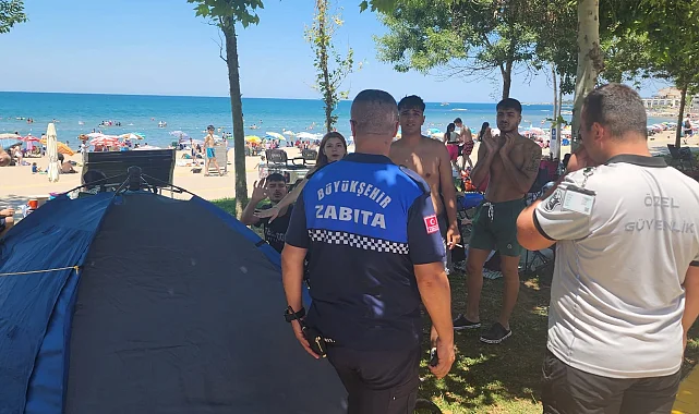 Kocaeli Kandıra sahillerinde çadır denetimi
