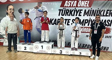 Körfezli minik karateciler Türkiye şampiyonasında altın ve bronz madalya aldı