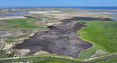 Kuş cenneti Göksu Deltası yangın sonrası havadan görüntülendi