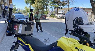 Kütahya'da dron destekli trafik denetimi