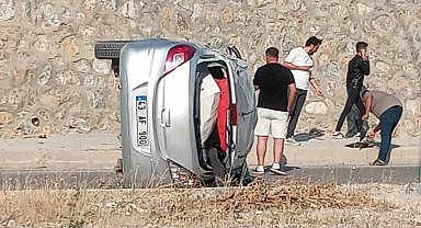 Kütahya'da takla atan aracın sürücüsü yaralandı