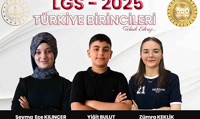 LGS'de Elazığ'dan 3 Türkiye birincisi