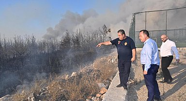 Manisa İtfaiyesi'nden Kayapınar yangınına müdahale