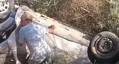 Milas'ta araç şarampole yuvarlandı: 1 yaralı