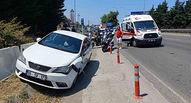 Motosiklet ile otomobil çarpıştı: 1 yaralı