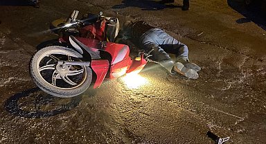 Motosiklet park halindeki motosiklete çarptı: 1 ağır yaralı