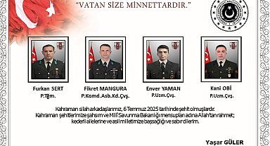 MSB: "Şehit olan personel sayısı 12'ye yükselmiştir"