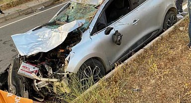 Muş'ta otomobil ineğe çarptı, 1 kişi yaralandı