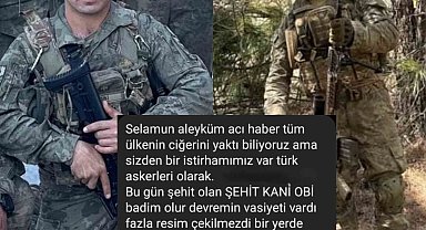 Ordulu şehidin vasiyeti: "Şehit olursam fotoğraflarım her yerde paylaşılsın"