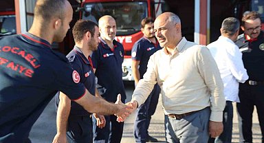Orman yangınlarında görev alan personele ziyaret