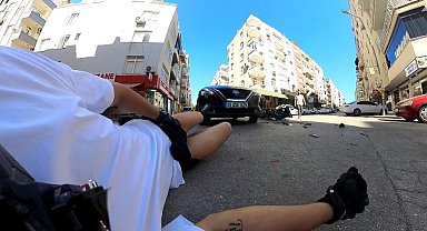 Otomobille çarpışan motosikletli ölümden döndü