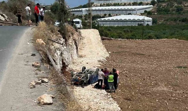 Pat pat motoru tarlaya yuvarlandı, sürücüsü yaralandı