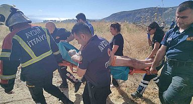 Patlıcan közlerken uçurumdan yuvarlandı