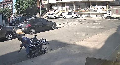 Pendik'te akülü arabadan düşen engelli vatandaşın yardımına esnaf koştu