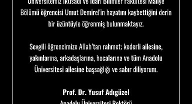 Rektör Adıgüzel'den taziye mesajı