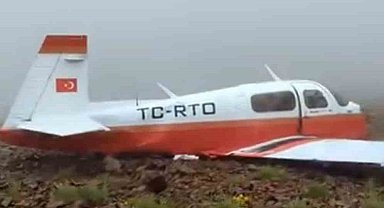 Rize'de düşen uçağa ilk ulaşılma görüntüsü ortaya çıktı