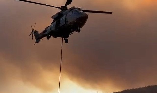 Şarköy'de zamanla yarış: Helikopterler yangınla mücadelede suyu havuzdan alıyor