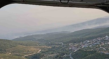 Saruhanlı'daki orman yangınında alevlerin ilerlemesi büyük ölçüde durduruldu