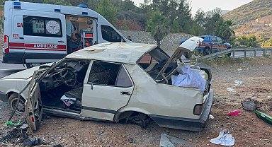 Savrulan Tofaş araç takla attı: 2'si çocuk 5 yaralı