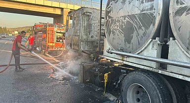 Seyir halindeyken alev alan süt tankeri kullanılamaz hale geldi