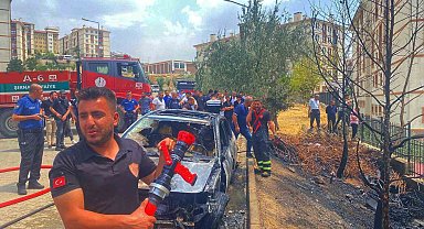 Şırnak'ta park halindeki araç alev topuna döndü, facianın eşiğinden dönüldü