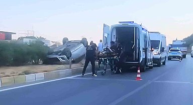 Söke'de otomobil takla attı: 3 yaralı