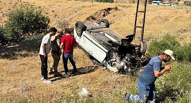 Sürücüsünün kontrolünden çıkan otomobil takla attı: 2 yaralı