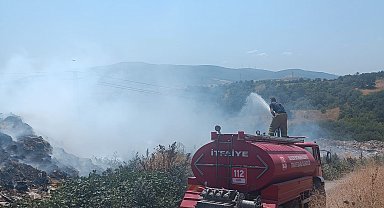 Susurluk'ta çöplük alanda çıkan yangına müdahale edildi