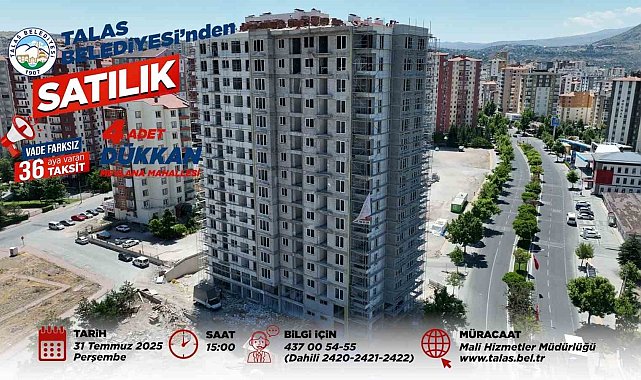 Talas Belediyesi'nden taksitli yatırım ve uzun vadeli kiralama fırsatı