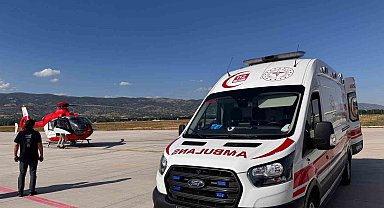 Tokat'ta parmakları kopan çocuk, helikopterle Ankara'ya sevk edildi