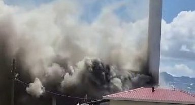 Trabzon'da camide yangın