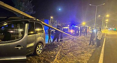 Van'da kamyonet, aydınlatma direğine çarptı: 3 yaralı