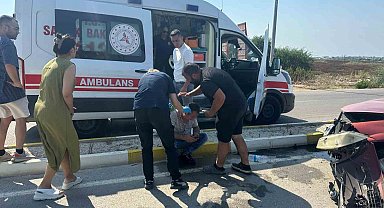 Virajı alamayan otomobil refüje çarptı: 1 yaralı