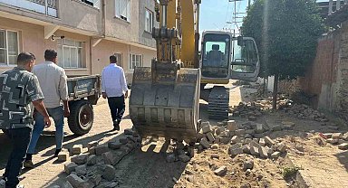 Yenipazar'da yol ve kaldırım çalışmaları devam ediyor