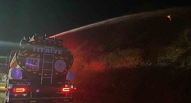 Zeytinlik alanda çıkan yangın ekiplerin erken müdahalesi ile büyümeden söndürüldü