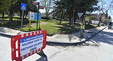 ABB'de kaldırım çalışmaları tam gaz