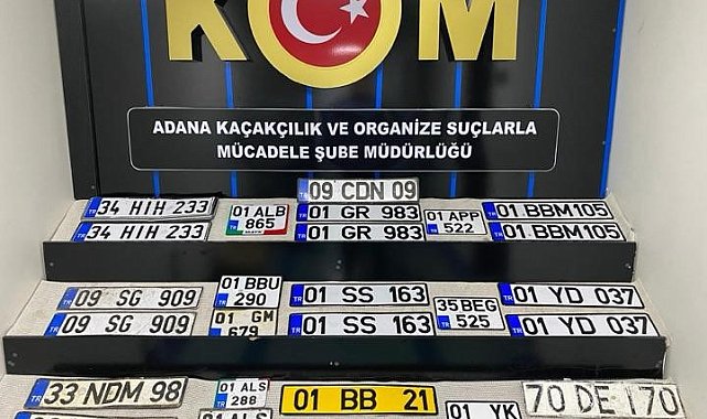 Adana'da 27 sahte plaka ele geçirildi