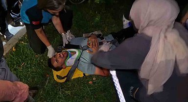 Aksaray'da kontrolden çıkan otomobil refüje çıktı: 1 yaralı