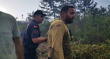 Alevlerin arasında kalmaktan kurtulan işçi, arkadaşlarını göremeyince büyük panik yaşadı