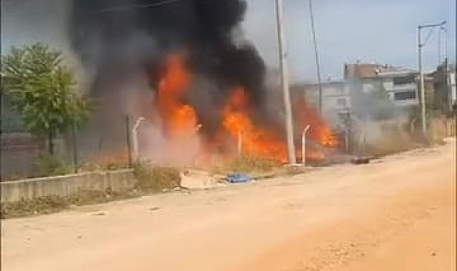 Araç denetim istasyonu alev aldı