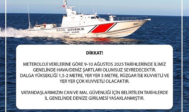 Artvin'de olumsuz hava şartları nedeniyle denize girmek yasaklandı