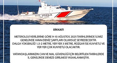 Artvin'de olumsuz hava şartları nedeniyle denize girmek yasaklandı