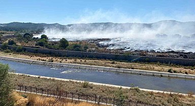 Ayvacık ilçesinde çöplükte başlayarak ormanlık alana sıçrayan yangın büyük ölçüde kontrol altına alındı