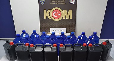 Ayvalık'ta 120 litre etil alkol ele geçirildi