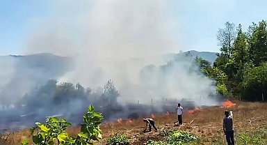 Bahçede çıkan yangın yerleşim yerlerine sıçramadan söndürüldü