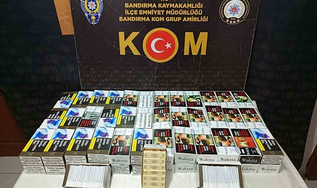 Bandırma'da kaçak makaron operasyonu