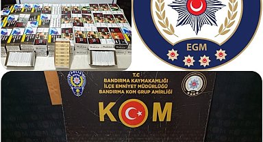 Bandırma'da kaçak makaron operasyonu,19 bin 520 adet ele geçirildi
