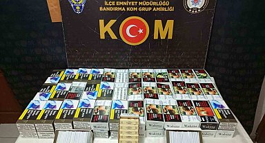 Bandırma'da kaçak makaron operasyonu