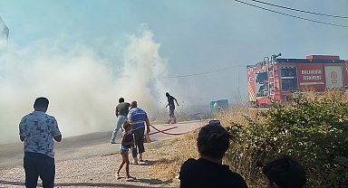 Bandırma'da NATO Dolum Tesisi yakınında çıkan yangın söndürüldü