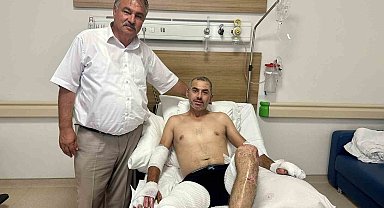Başkan Pütün Eskişehir yangınında yaralanan orman işçisini yalnız bırakmıyor